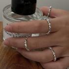 Geometric Alloy Bead Ring 1 Pc - Silver - One Size