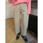 Belted-detail Straight-cut Pants