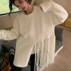 Asymmetrical Fringed Sweater