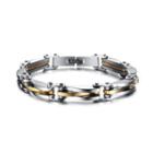 Fashion Simple Golden Geometric Single Chain 316l Stainless Steel Bracelet Silver - One Size