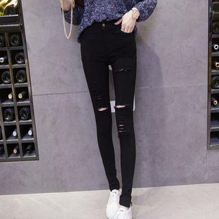 Cut-out Skinny Pants