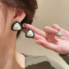 Triangle Faux Pearl Alloy Earring 1 Pair - Green - One Size