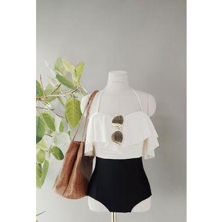 Halter Color-block Swimsuit