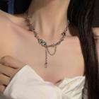 Thorn Moonstone Alloy Choker Silver - One Size
