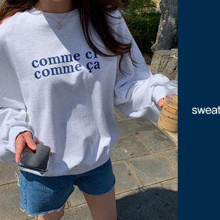 French Letter Oversize Sweatshirt