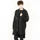 Zip-detailed Long Jacket