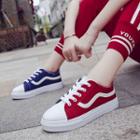 Contrast Panel Canvas Lace-up Shoes