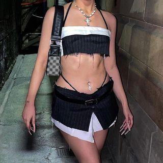 Halter Neck Crop Top / Mini Pencil Skirt
