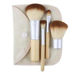 Set Of 4: Bamboo Handle Makeup Brush Bamboo - One Size