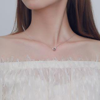 925 Sterling Silver Moonstone Cat Pendant Necklace Silver - One Size