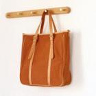 Genuine Leather Buckled Tote Bag