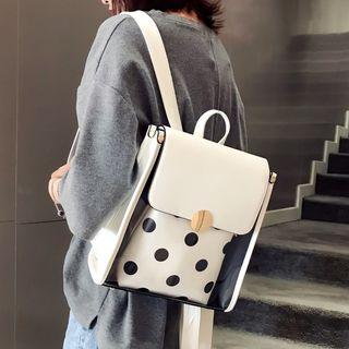 Set: Transparent Backpack + Dotted Pouch