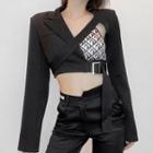 Buckled Cutout Cropped Jacket