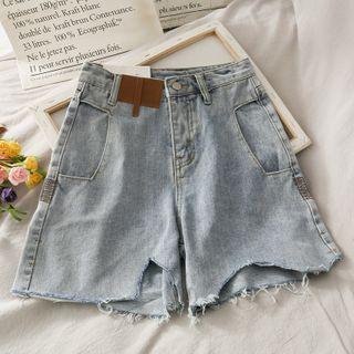 Distressed High-waist Denim Hot Shorts