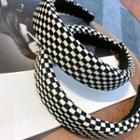 Checker Fabric Headband Black & White - One Size