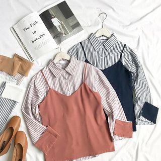 Set: Striped Shirt + Camisole Top