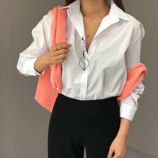 Drawstring Cropped Shirt