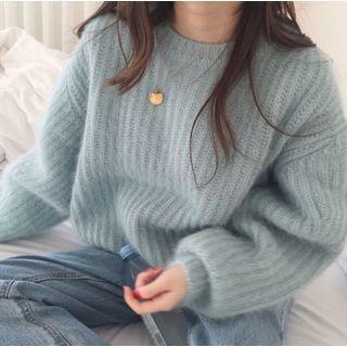 Round-neck Plain Knitted Sweater