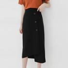 Asymmetric Midi Straight-fit Skirt
