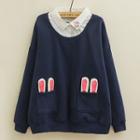 Rabbit Ear Accent Collared Pullover