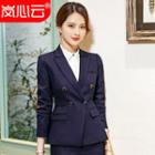 Contrast Trim Blouse / Pocket Detail Blazer / Pencil Skirt / Dress Pants / Set