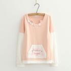 Contrast Panel Printed Pullover Pink - One Size