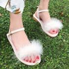 Furry Accent Sandals
