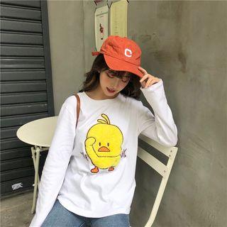 Long-sleeve Duck Pattern T-shirt