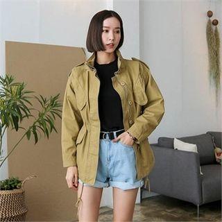 Stand-collar Epaulet Parka