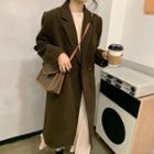 Double Breasted Long Coat / Long-sleeve Midi Dress