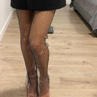 Rhinestone Mesh Pants