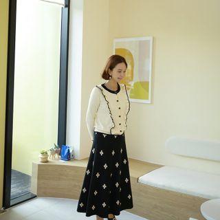 Frilly Ringer Knit Cardigan