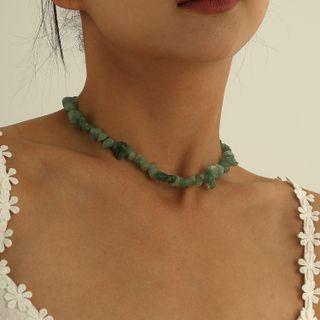 Gemstone Choker 1 Pc - Gold - One Size