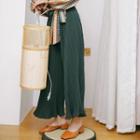 Cropped Wide-leg Pants Green - One Size