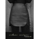 Cutout-hem Faux-leather Mini Pencil Skirt