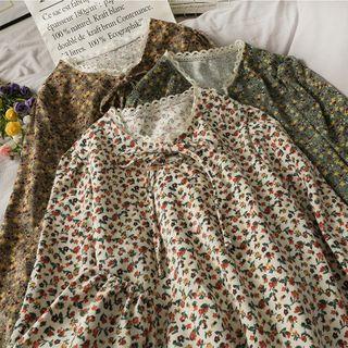 Lace Floral Bow Blouse