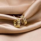 Rhinestone Chain Open Hoop Earring 1 Pair - E3074-4 - Gold - One Size