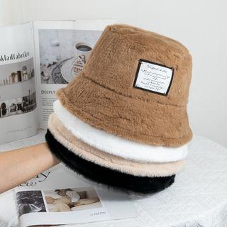 Lettering Fluffy Bucket Hat