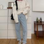 Cable-knit Sweater / Straight Fit Jeans