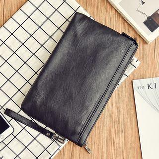 Plain Faux Leather Clutch