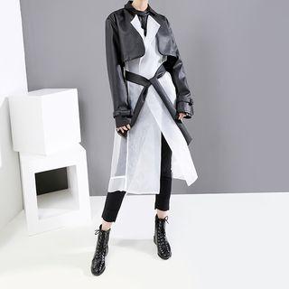 Mock Two-piece Midi Shirtdress