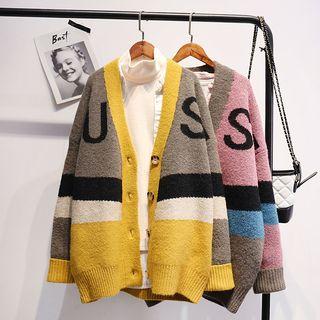 Lettering Boxy Cardigan