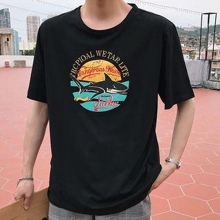 Couple Matching Short-sleeve Shark Printed T-shirt