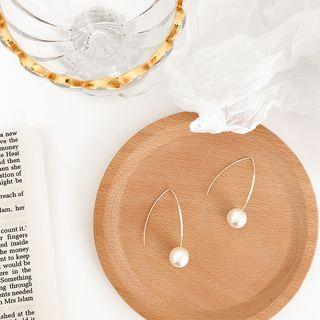 Faux Pearl Dangle Earring 1 Pair - Ear Cuff - One Size