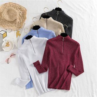 Glitter Half-zip Sweater
