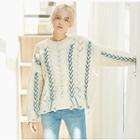 Lace-up Sweater White - F