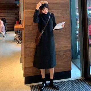 Mock Neck Midi Pullover Dress