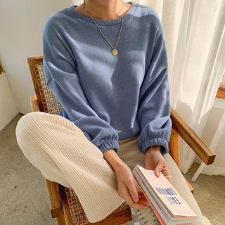 Banded-hem Fleece-lined Sweatshirt