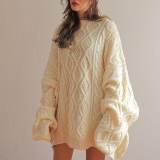 Oversize Cable Knit Top