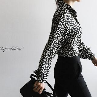 Leopard Sleek Crepe Shirt